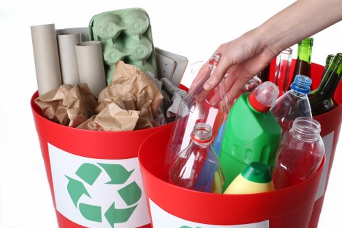 Recycling center in Downham processing furniture